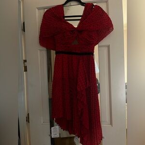 Self-Portrait Red Asymmetrical Dress